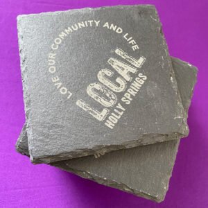 Slate coaster engraved with LOCAL