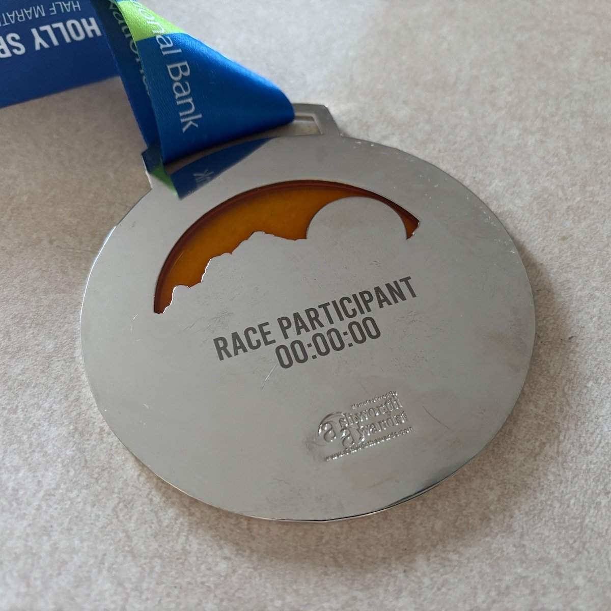 engraved race medal